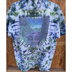 Vtg Black Panther Tie Dye Single Stitch Mens XL T-shirt Made In USA